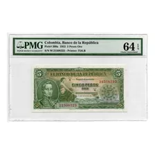 Billete Colombia Certificado 5 Pesos 1 Enero 1953