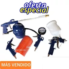 Kit 5 Aerografo Sopladora Petrolizadora Calibrador Manguera