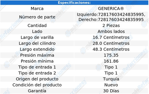 Par De Amortiguadores 5a Puerta A5 De 2009 A 2015 Generico Foto 2