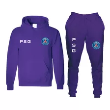 Conjunto Moletom Blusa E Calça Psg Abrigo Adulto Futebol