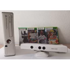 Xbox 360 Slim Branco 293 Gb + Kinect + Jogos Originais (usado)