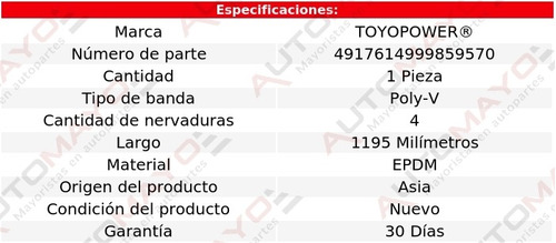 Banda Toyopower Villager V6 3.0l 1993-1997 Foto 4