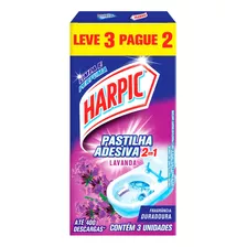 Detergente Sanitário Pastilha Adesiva Lavanda Harpic Leve 3 Pague 2 Unidades