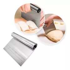 Kit 06 Espátula Corta Raspa 15cm Inox Massas Pães Pizza Bolo