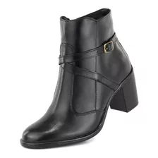 Bota Feminina Cano Médio Couro 9039 Preto