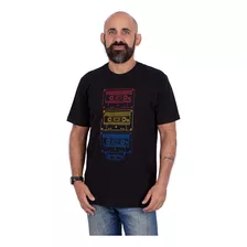 Camiseta Camisa Masculina Fita K7 Rock Color Tape 