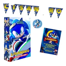 Combo De Cumpleaños Personalizado Para 20 Chicos Sonic