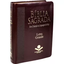 Bíblia Letra Grande Versão Ntlh Luxo Sbb Nova Tradução Linguagem De Hoje Sem Índice Marrom Nobre