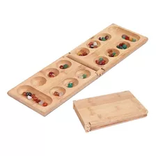 Juego De Mesa Mancala Con Piedras Coloridas Guijarros Plegab