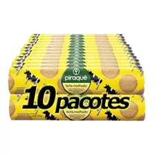 Biscoito Piraque Atacado 10 Pacotes Leite Maltado Vaquinha 