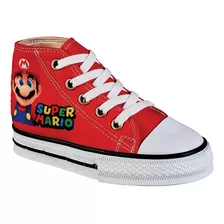 Tenis De Mario Bros Para Niño Estilo 150-b Color Rojo 