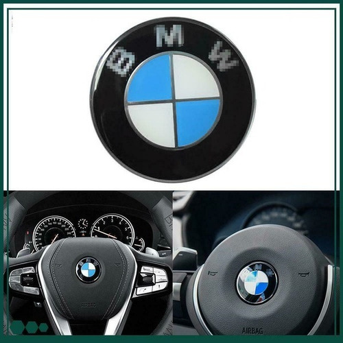 Emblema Bmw Volante 45mm Clsico Azul Blanco Serie 1,2,3,4,x Foto 2