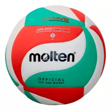 Balón #5 Voleibol V5m2200 Aprendizaje Escolar Pu Extra Soft Color Verde/blanco/rojo