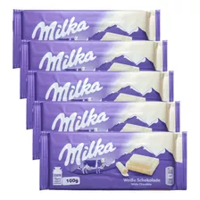 Kit Com 5 Barras De Chocolate Branco Alpino Milka 100g