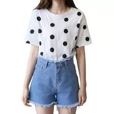 Short Mezclilla Para Mujer Dama Deshilado Pantalones Cortos