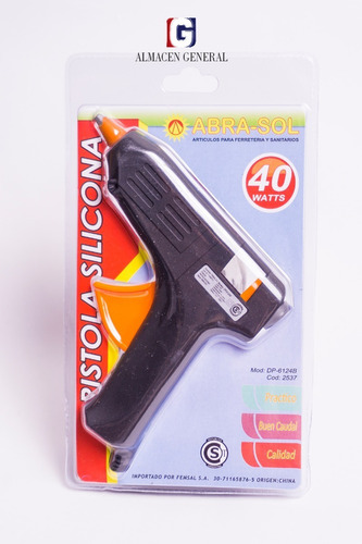 Pistola Silicona Abrasol, 40 Watts ! + 2 Barras De Silicona 