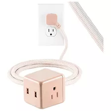 Cubo De Cable De Extensión De 3 Tomas 2 Puertos Usb (2...