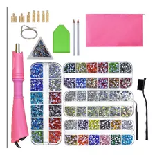 Set Kit Pegar 8000 Cristales Strass Hotfix Cautin Aplicador