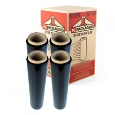 Film Stretch Negro 50 Cm X 4 Rollos - Oscuro - Sin Interes