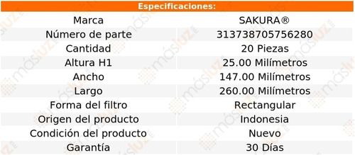 20 Filtros Aire Acondicionado Nissan Sentra 1.6l 4 Cil 17/20 Foto 2