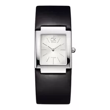 Reloj Calvin Klein Mujer Cuero Negro Cuadrado Suizo K5922126