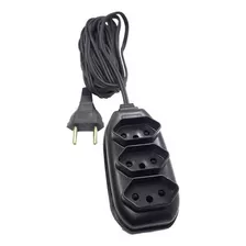 Extensão Plug Elétrico 2m E 3 Tomadas 2p 10a Cabo Paralelo 110v/220v