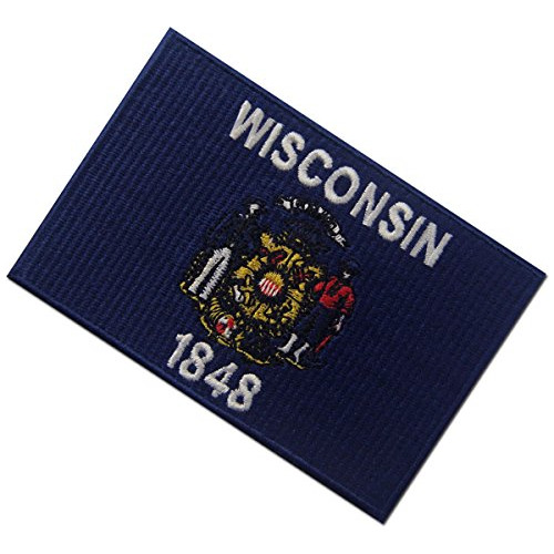Bandera Del Estado De Wisconsin Bord El Emblema De Hierro E Foto 4