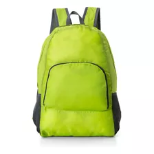 Kit 2 Unidades Mochila Dobrável 25 Litros Viagem Academia Cor Verde-limão