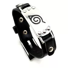 Pulseira Naruto Simbolo Konoha Bracelete De Couro