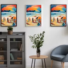 Quadro Decorativo Sala Quarto 30x45 Passeio Na Praia