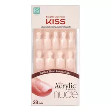 Uñas Postizas Kiss Acrylic French Nude Breathtaking Liso