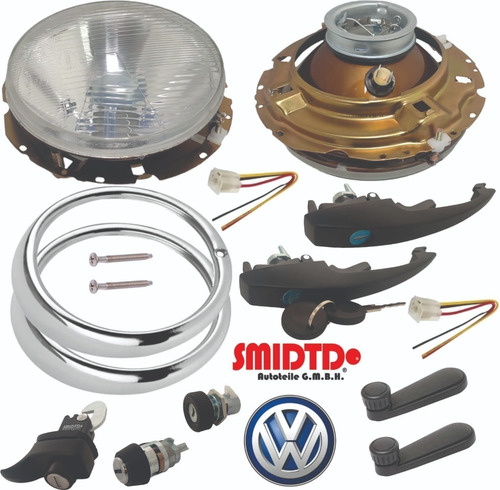 Kit Chapas Manijas Faros S/foco Biceles Vw Sedan 1. 93-04 Foto 2