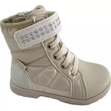 Bota Coturno Infantil Feminina Pampili Rubi Matelassê Comfy 