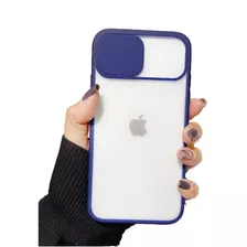 Funda/carcasa De iPhone 12 Con Protector De Camara Azul