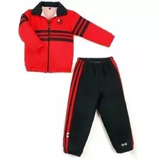 Conjunto Agasalho Calça + Casaco Flamengo Infantil Oficial 