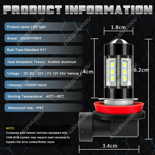 Para Nissan Versa 07-19 Kit De Faros Led H4+luz Antiniebla H Foto 7