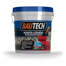 Manta Líquida Emborrachada Para Laje Bautech 4kg Cinza