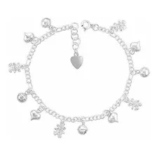 Pulsera De Dije - Pulsera De Plata De Ley Con Colgante De Os