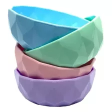 Bowl Compotera Facetado Grande X8 Colores Pastel Surtido