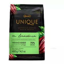 Chocolate Unique Amazônia Amargo 70% Cacau Gotas 400g Harald