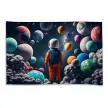 Painel Em Lona Festa Astronauta Sonhador - 100cm X 65cm