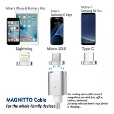 Cable Magnético 3 En 1 Lightning iPhone, Tipo C Y Microusb