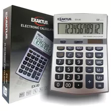 Calculadora De Escritorio Exaktus Ex-90 Plateada
