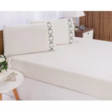 Conjunto Lençol De Elástico Casal Cama Padrão + 2 Fronhas