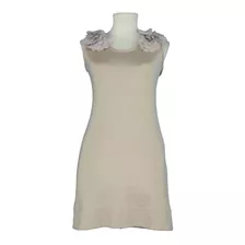 Vestido Minifalda Paris By For Mons Nude Beige Apliq Flores