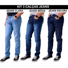 Kit 3 Calça Masculina Lycra Slim Jeans Preço De Fabrica