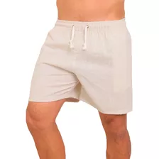 Short Linho Masculino Bermuda Praia Mauricinho Premium Ozéé