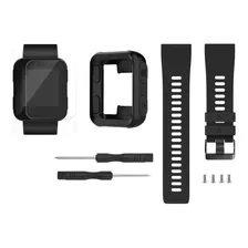 Pulseira Para Garmin 35 + Capa De Proteção E Pelicula Vidro Cor Preto