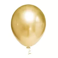 Balão Bexiga Metalizado Ouro Cromado Dourado N° 5 - 25 Unid