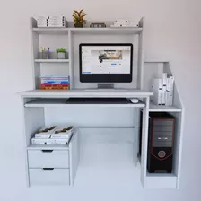 Escritorio De Melamina - Mueble Para Computadora - C/ Ártico